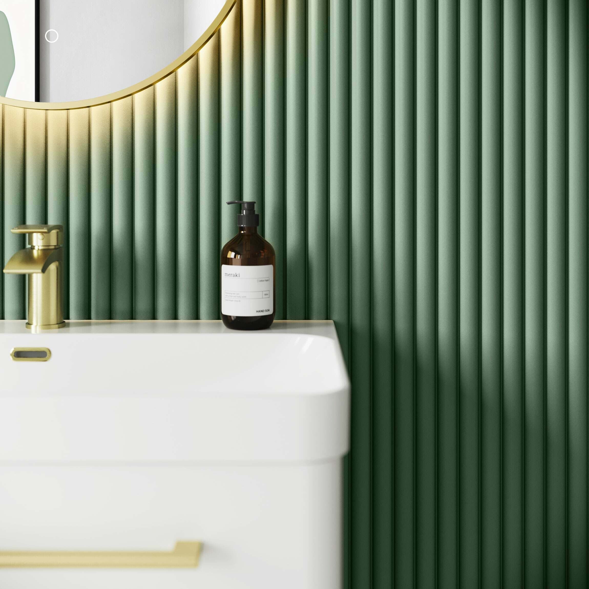 Trepanel Aqua 3D® Green Fluted Waterproof Wall Panel | Walls and Floors