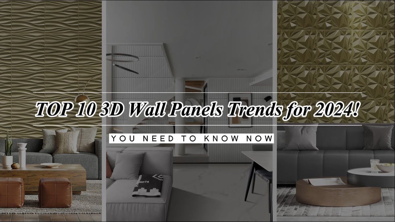 Modern living room with stylish 3D wall panels - 2024 design trends