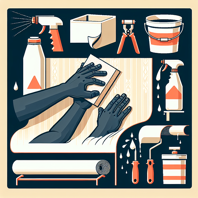 applying wallpaper removal solution