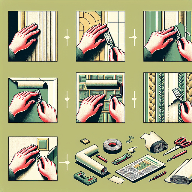 peeling off 3D wallpaper by hand