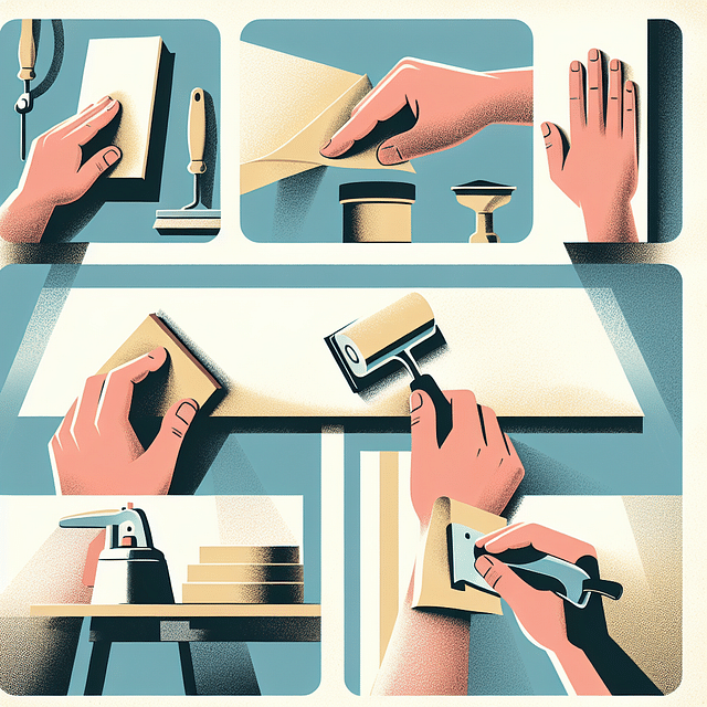 sanding walls with fine-grit sandpaper