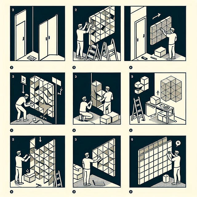 installing additional 3D wall panels in sequence