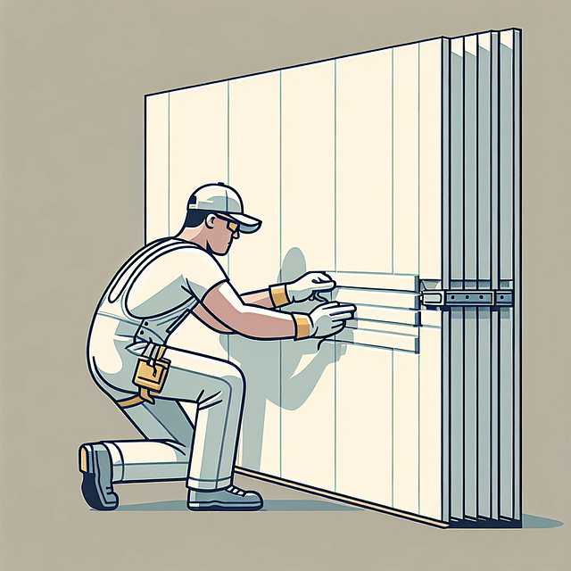 installing the first 3D wall panel onto a wall