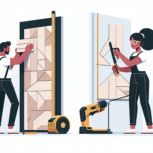 measuring and cutting 3D wall panels