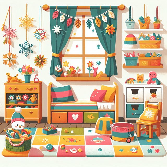 children's room with seasonal accessories