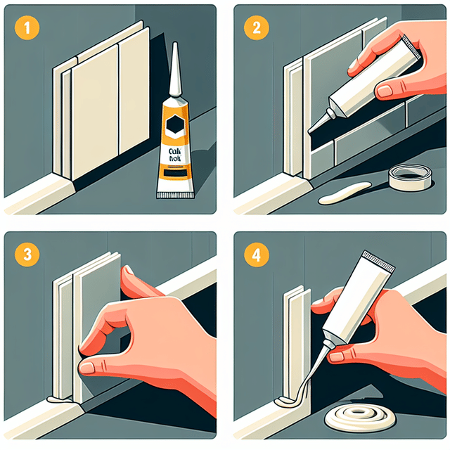 sealing the edges of 3D wall panels with caulk