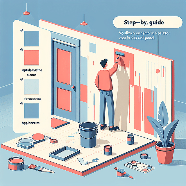 applying primer on 3D wall panel