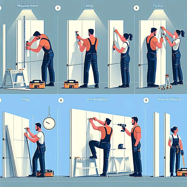 finalizing 3D wall panel installation with backlight