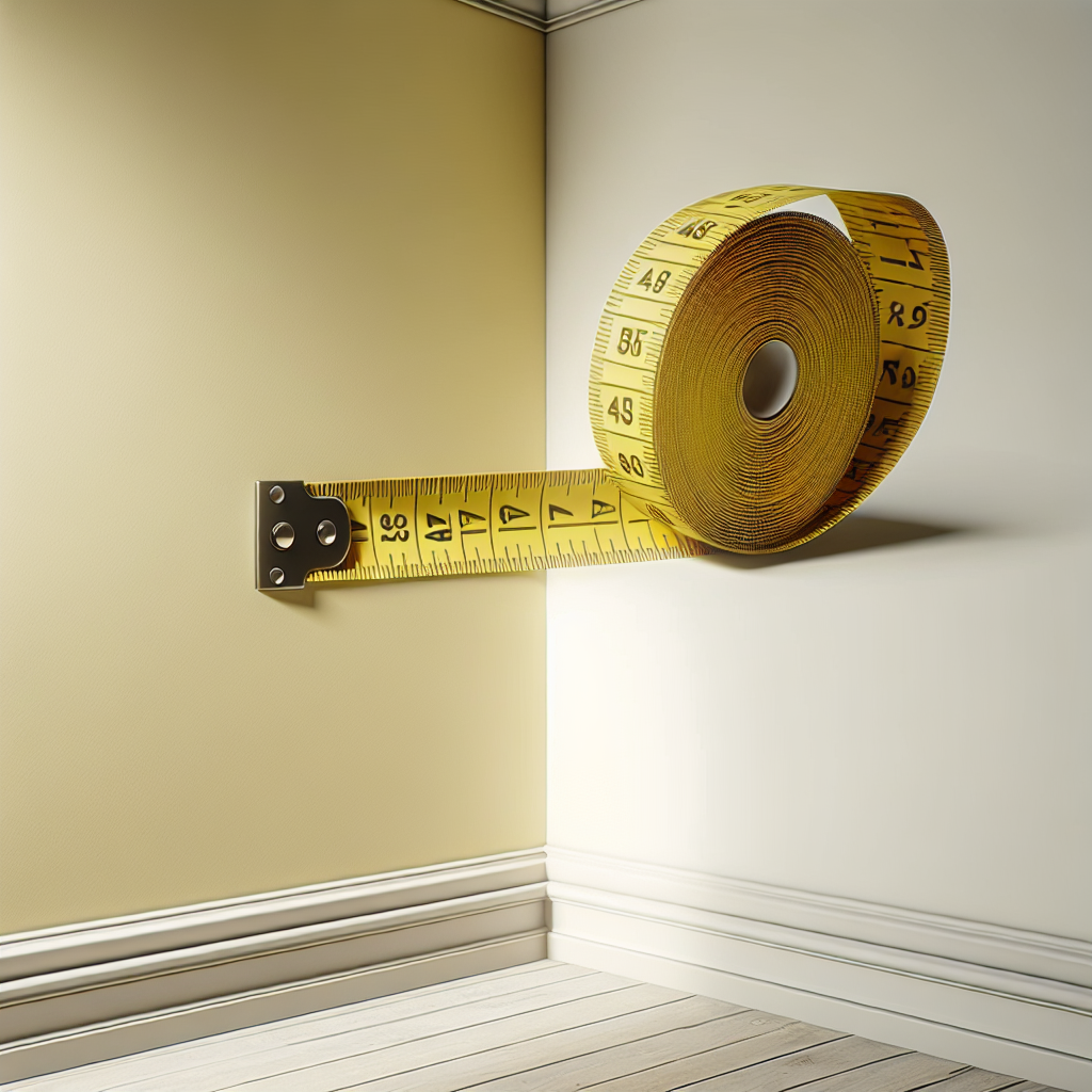 measuring tape on wall corner