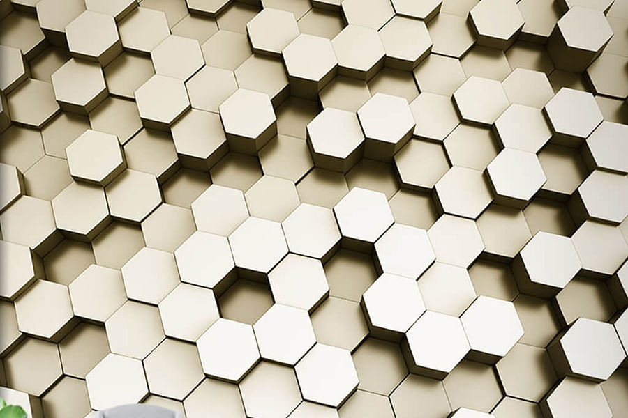 Hexagon Hive 3D Wall Panel