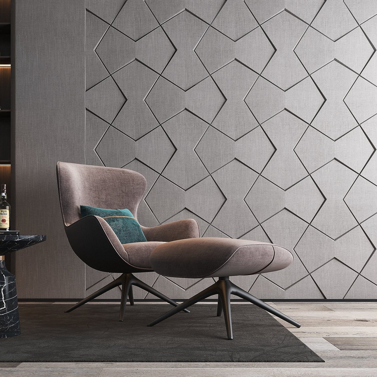 Geometric 3D wall panel