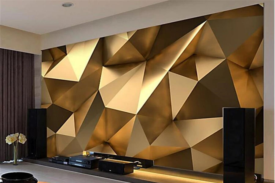 gold leaf on 3D wall panel