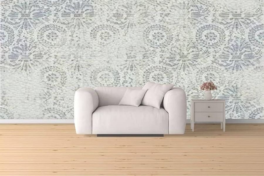 stenciling on 3D wallpaper