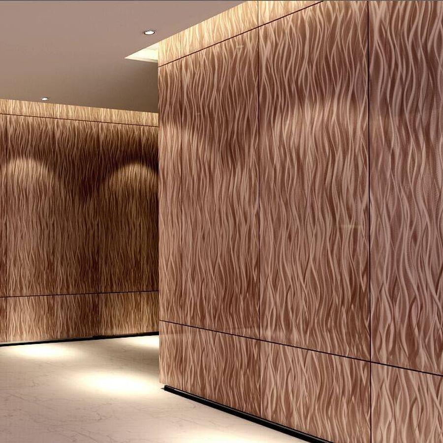 Bold and stylish interior with Metal 3D wall panels
