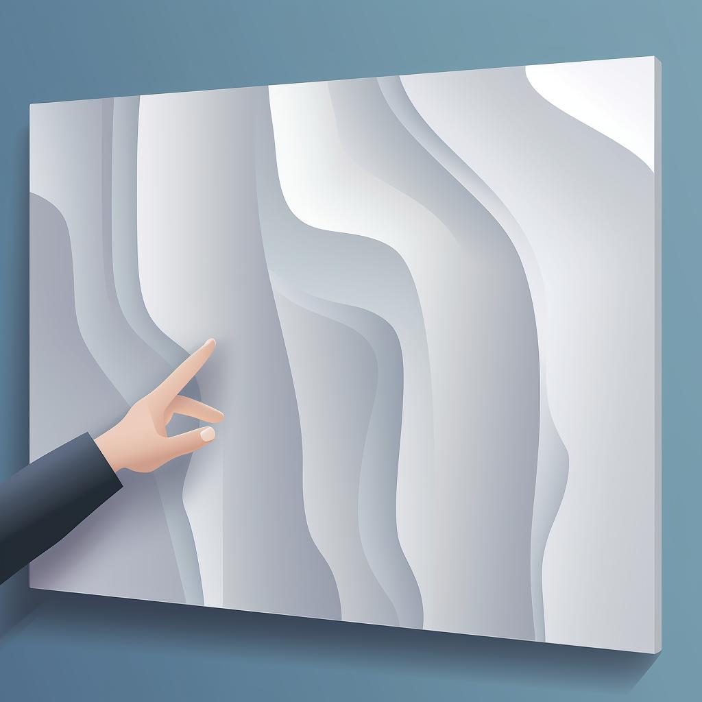 A hand spreading adhesive on the back of a 3D wall panel.