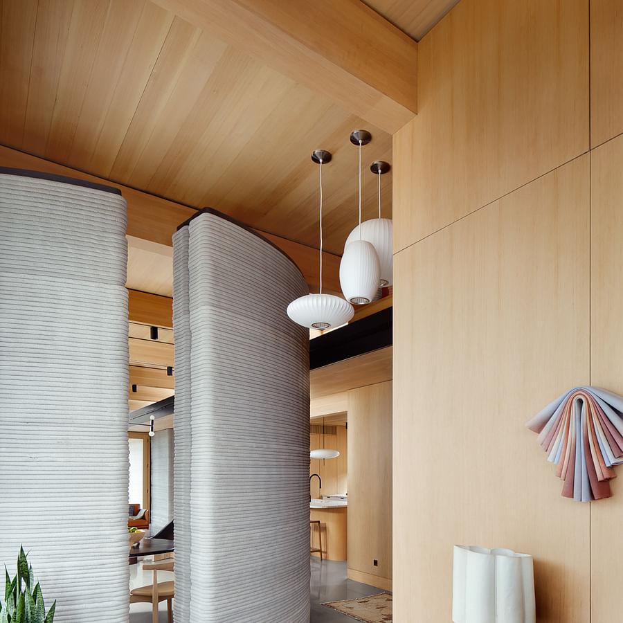 Elegant room furnished with unique 3D printed decor items