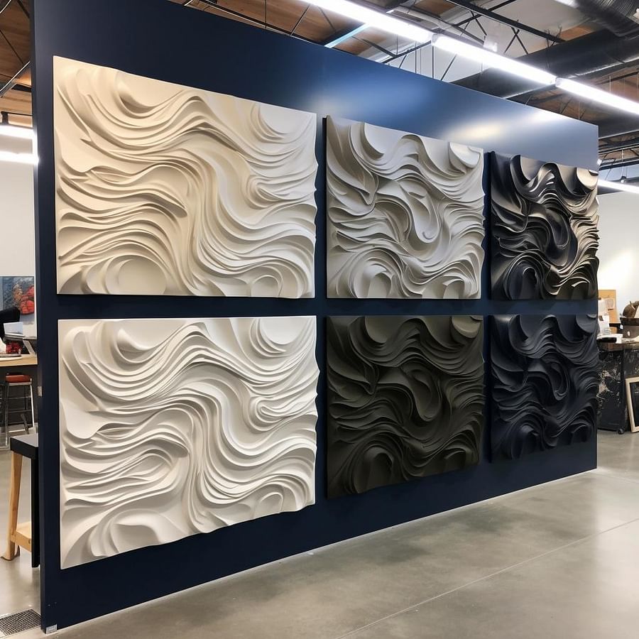 3D wall panels display at a home improvement store