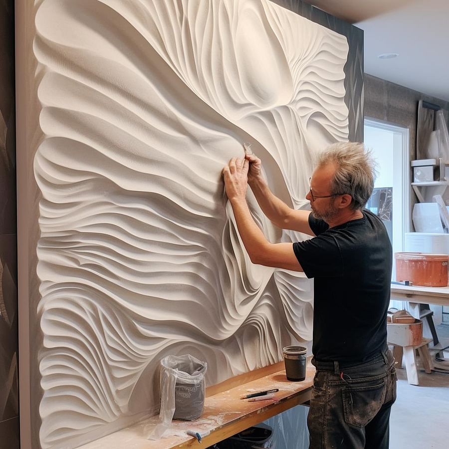 Applying a faux finish to 3D wall panels