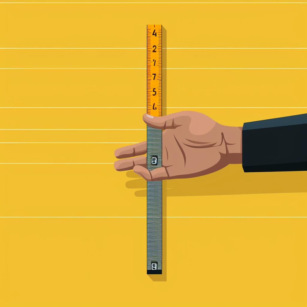 Hands holding a measuring tape against a wall.