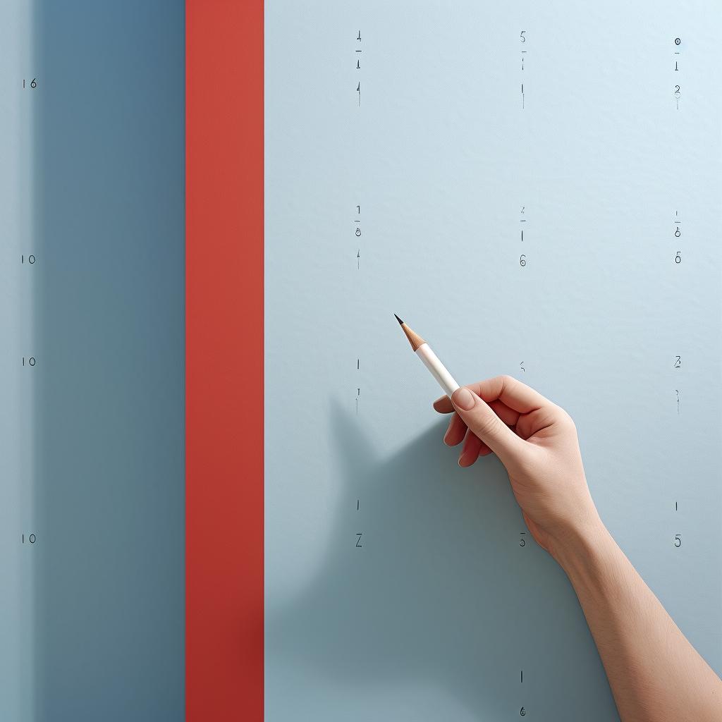 A hand marking a spot on a 3D wall panel with a pencil