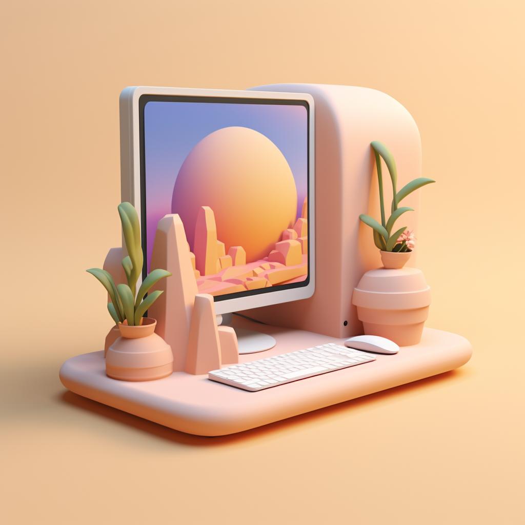 3D model of a home decor piece on a computer screen