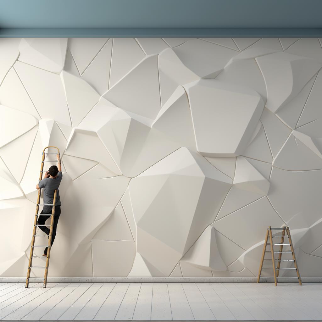 Applying 3D wallpaper to the wall