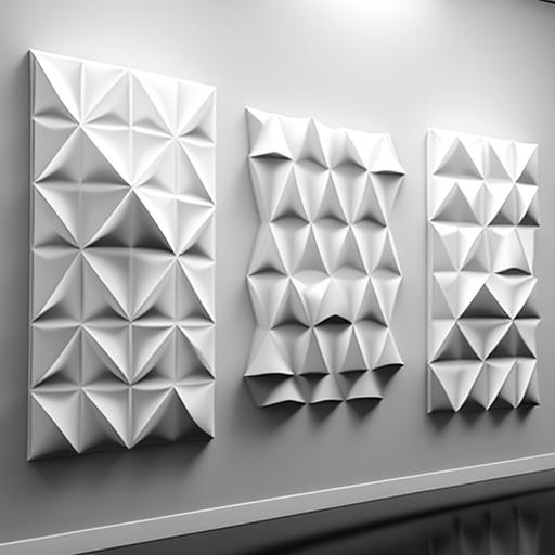 Several 3D wall panels installed on a wall