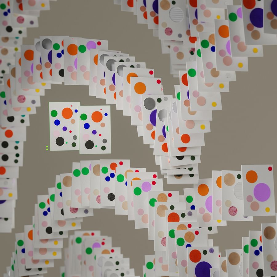 Modern bedroom with stylish 3D wallpaper