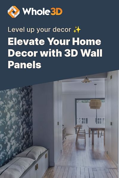 Elevate Your Home Decor with 3D Wall Panels - Level up your decor ✨