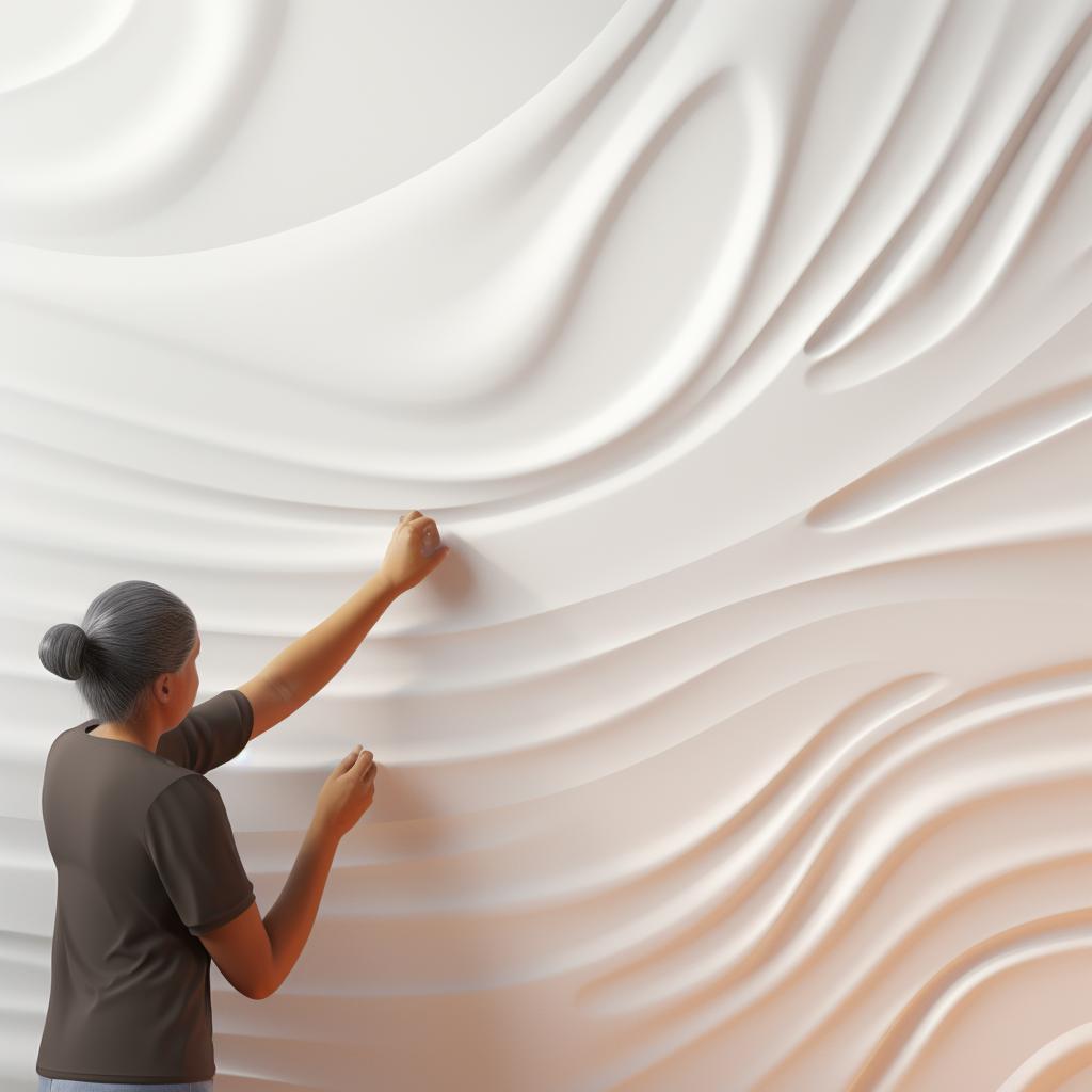 Adhesive being applied to the back of a 3D wall panel